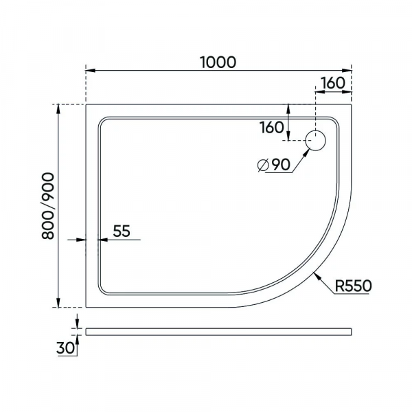 Фото поддон veconi tezeo stone tz-11l 100x80 см tz11l-10080a-01-19c3