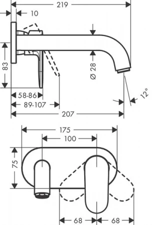 Фото смеситель для раковины hansgrohe vernis shape 71578000