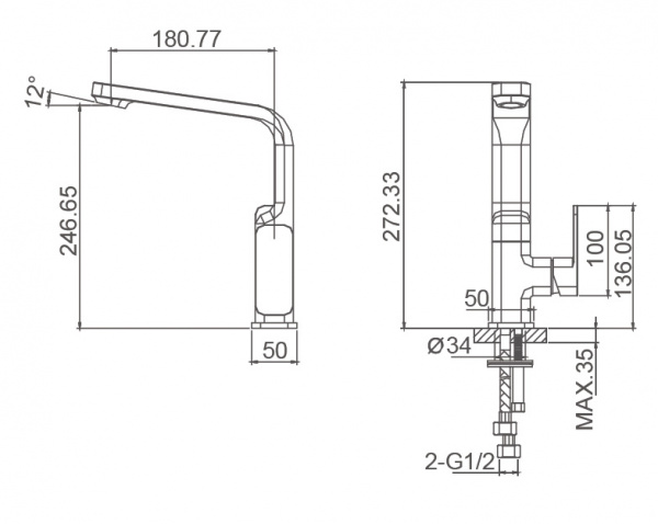 Фото смеситель для кухни wonzon & woghand цвет: хром ww-692102-cr