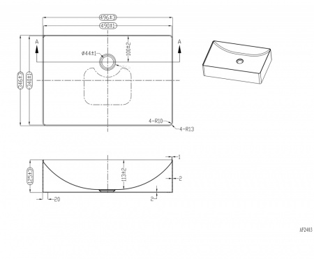 Фото раковина накладная abber wasser kreis af2403sp