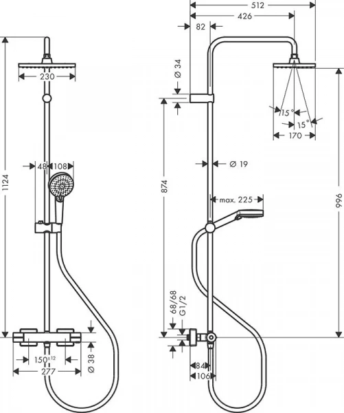 Фото душевая стойка hansgrohe vernis shape 26319000