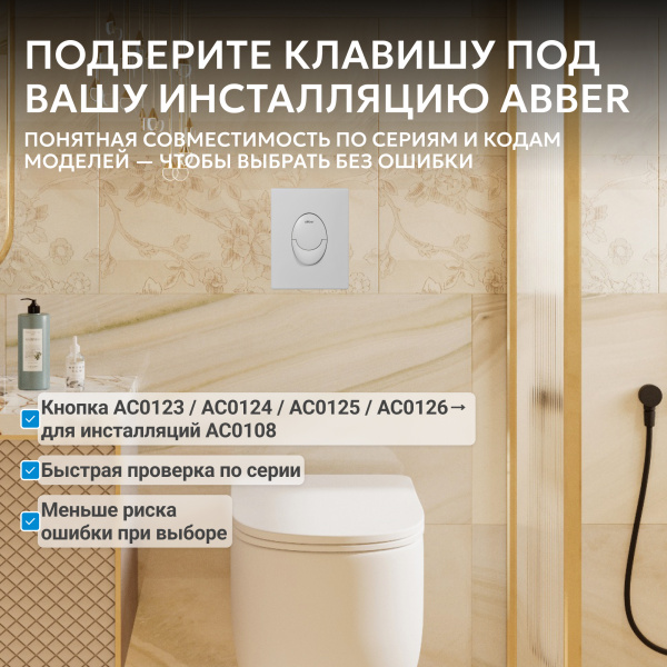 Фото клавиша смыва abber ac0125mw белая матовая