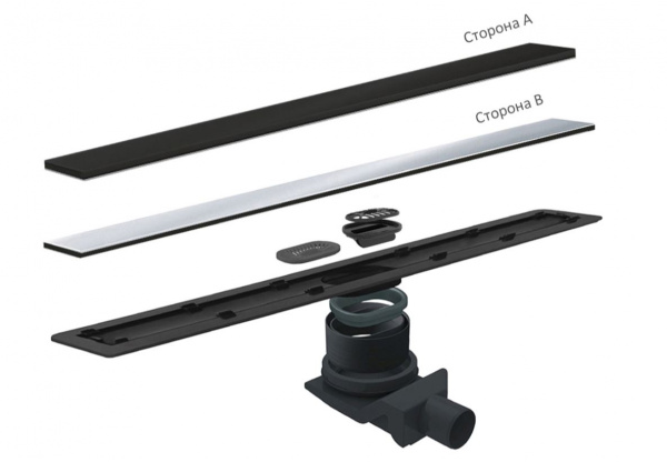 Фото трап линейный с решеткой pestan confluo frameless line black glass 75 см 13701205