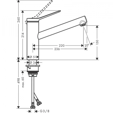 Фото смеситель для кухонной мойки hansgrohe zesis 74802800