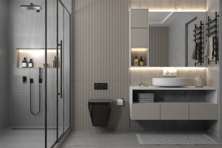 Фото унитаз с инсталляцией abber rechteck ac1201mb-ac0105-ac0121mch