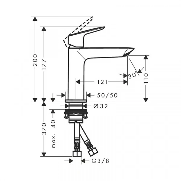 Фото смеситель для раковины hansgrohe logis 71253670