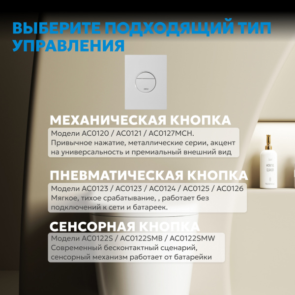 Фото клавиша смыва abber ac0126mw белая матовая