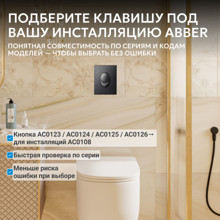 Фото клавиша смыва abber ac0125mb черная матовая
