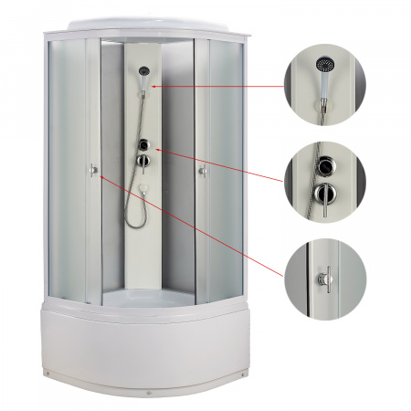 Фото душевая кабина loranto 90x90 см cs-986тм/w