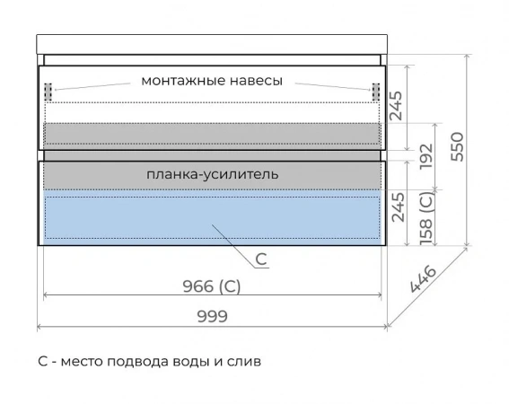Фото тумба под раковину style line  манхэттен 100 см лс-00002368