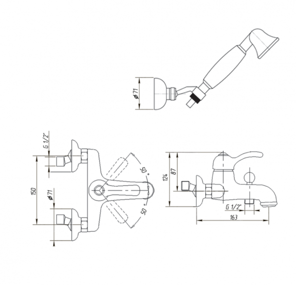 Фото смеситель для ванны migliore lem swarowski, цвет: бронза ml.lem-1902k.br