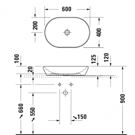 Фото раковина накладная duravit d-neo 60 см 2372601370