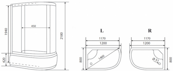 Фото душевая кабина timo comfort te-0720p l 120x80 см