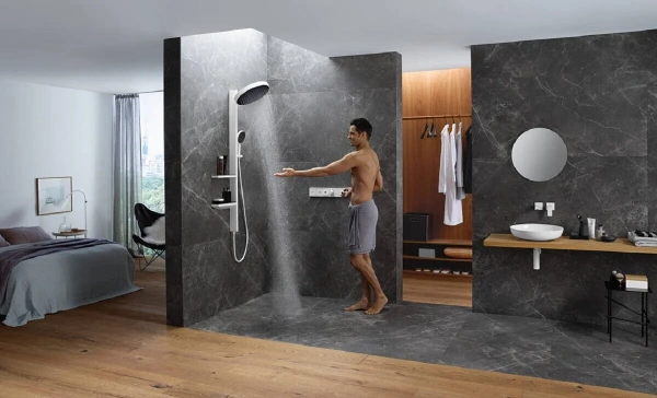 Фото термостатический смеситель для душа hansgrohe rainselect 15380000