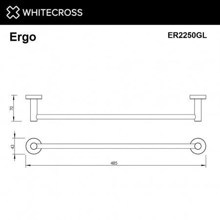 Фото полотенцедержатель 45 см whitecross ergo er2250gl, цвет: золото