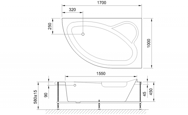 Фото акриловая ванна royal bath alpine rb819102r 170x100 см