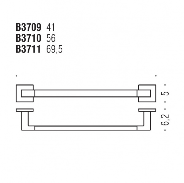 Фото полотенцедержатель colombo design basic q 69,5 см b3711