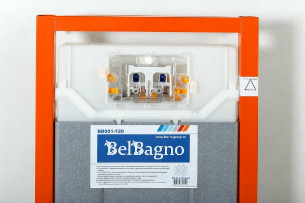 Фото инсталляция для унитаза с панелью смыва belbagno bb001-120/bb005-pr-chrome