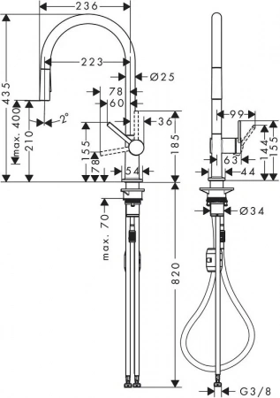 Фото смеситель для кухонной мойки hansgrohe talis classic 72800670