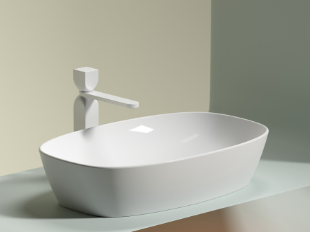 Фото раковина накладная ceramicanova element 60 см, цвет: белый cn6049