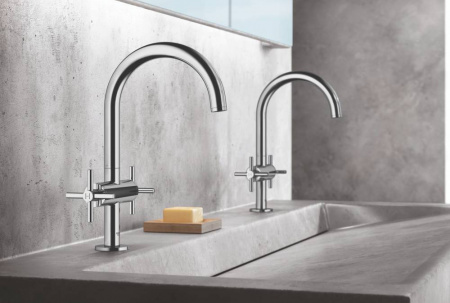 Фото смеситель для раковины grohe atrio new 21019al3, цвет: графит