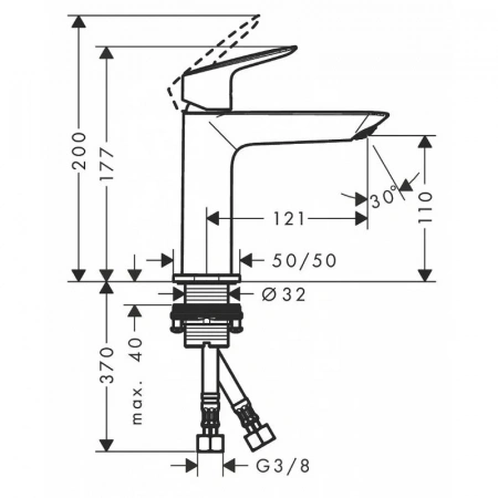 Фото смеситель для раковины hansgrohe logis fine 71253000