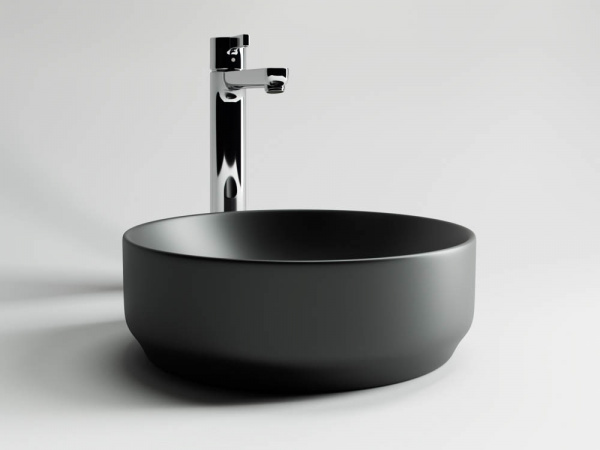 Фото раковина накладная ceramicanova element 35.5 см, цвет: черный cn6007