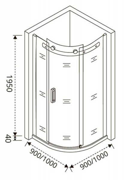 Фото душевое ограждение good door galaxy r-90-c-ch 90 см гл00006