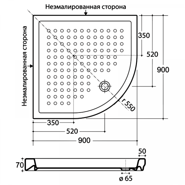 Фото поддон migliore 90x90 см ml.pda-28.400.bi