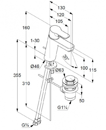 Фото смеситель для раковины kludi pure&easy 372900565