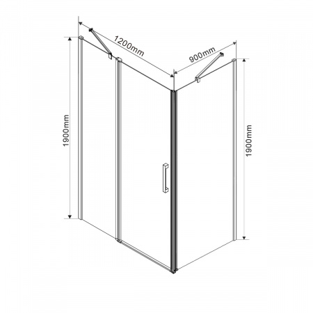 Фото душевой уголок vincea orta 120x90 см vsr-1o9012cl