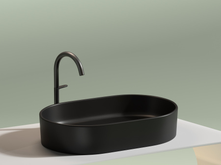 Фото раковина накладная ceramicanova element 60.8 см, цвет: черный cn6048mb
