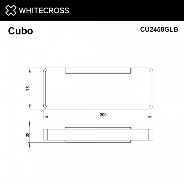 Фото полотенцедержатель whitecross cubo cu2458glb, цвет: золото брашированное
