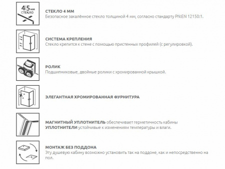 Фото душевое ограждение radaway classic a 90x90 см 30000-04-02
