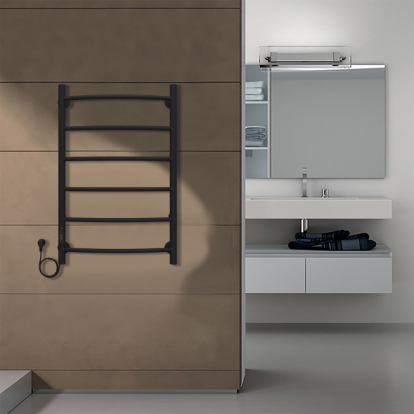 Фото электрический полотенцесушитель azario verona 50x80 см цвет: черный az04758b