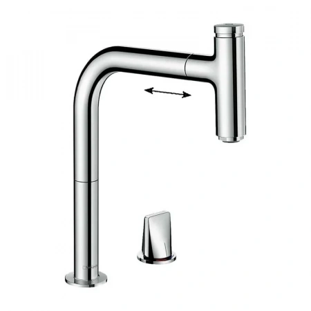 Фото смеситель для кухонной мойки hansgrohe metris select 73825000
