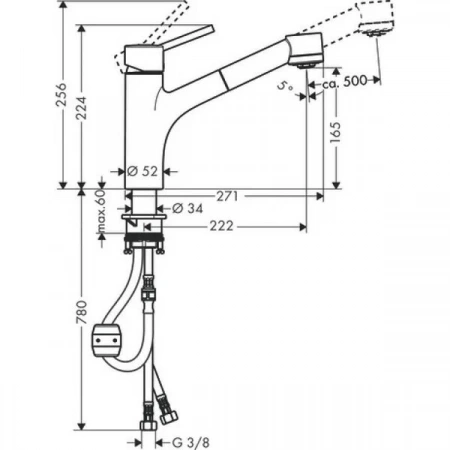 Фото смеситель для кухонной мойки hansgrohe talis 32845000