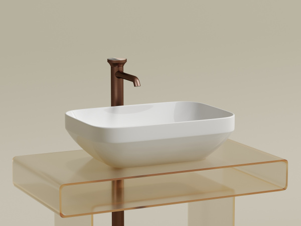 Фото раковина накладная ceramicanova element 50 см, цвет: белый cn6055