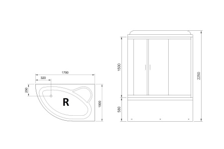 Фото душевая кабина royal bath alp rb170alp-t-ch-r 170x100 см
