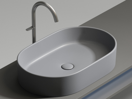 Фото раковина накладная ceramicanova element 60.8 см, цвет: антрацит cn6048mh