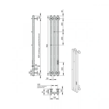 Фото электрический полотенцесушитель indigo style 3 pro 90/13 lspre90-13brrt