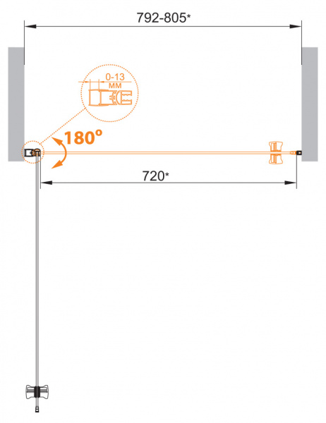 Фото душевая дверь cezares eco-o-b-1-60-c-cr 60 см