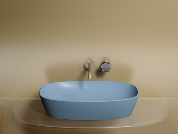 Фото раковина накладная ceramicanova element 60 см, цвет: голубой cn6049ml