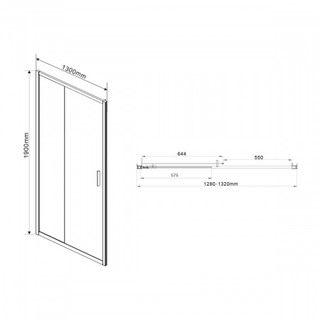 Фото душевая дверь vincea garda 130 см vds-1g130ch