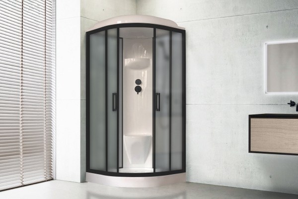 Фото душевая кабина royal bath нк rb90hk6-gc-bl  90x90 см