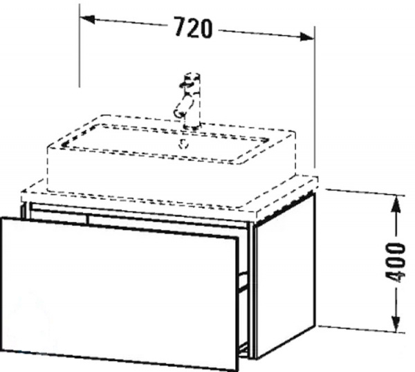 Фото тумба под раковину duravit l-cube 72 см, цвет: белый глянец lc580102222