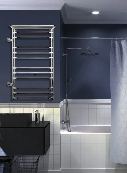 Фото водяной полотенцесушитель indigo brace 100/50 с полочкой lbcw100-50pl-б/п-60