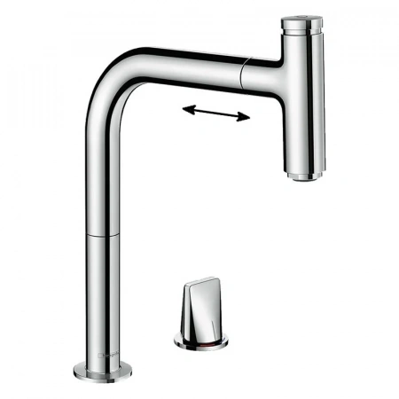 Фото смеситель для кухонной мойки hansgrohe metris select 73804000_vstvo