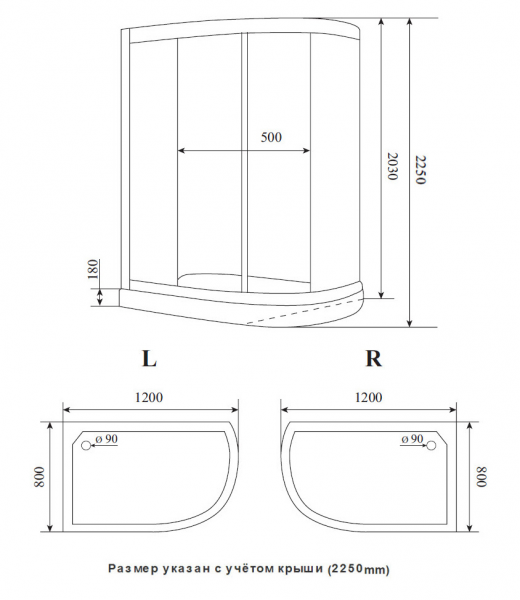 Фото душевая кабина timo premium ilma-902 l b 120x80 см
