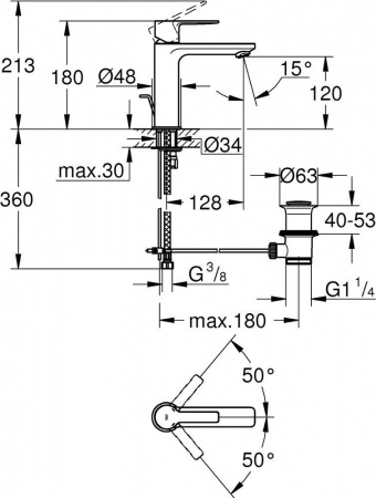 Фото смеситель для раковины grohe lineare new 32114001